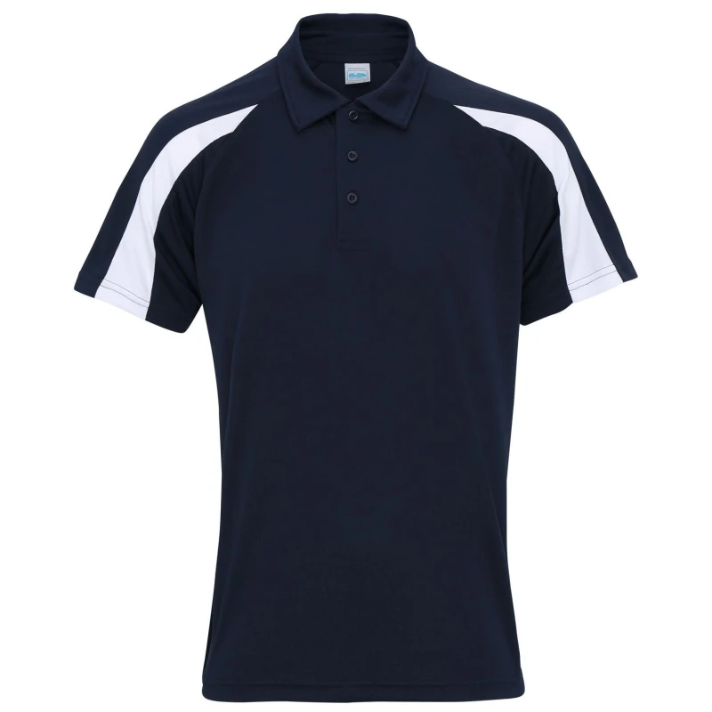 Image of AWDis AWDis Men Just Cool Short Sleeve Contrast Panel Polo Shirt in Navy Size: Small Navy S Male 5054171832354