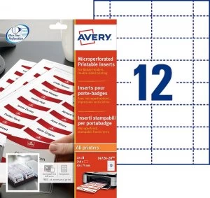Image of Avery Microperforated Printable Inserts 40x75mm PK240