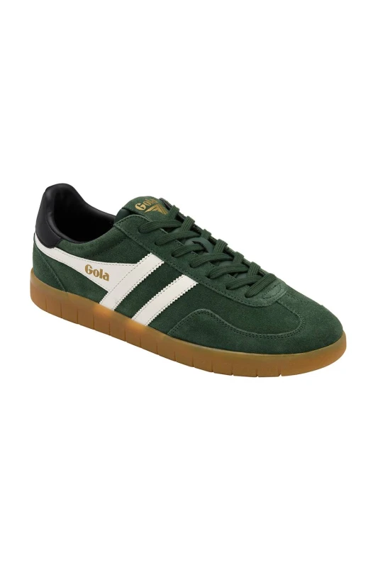 Image of Gola Classics Mens 'Atlas' Suede Lace-Up Trainers in Green Size: 9 Green Male 9