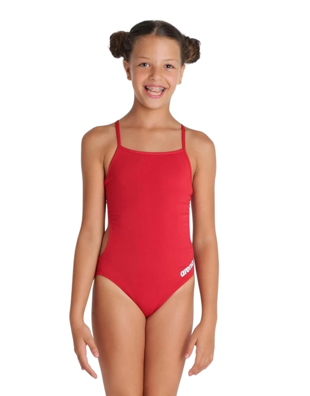 Image of One Piece swimsuit for girls Arena Team Challenge Solid Rouge Female 12/13 ans