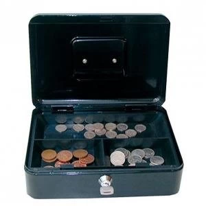 Image of Value 25cm 10 Metal Cash Box Bk