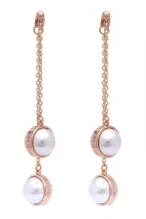 Image of Karen Millen Logo Pearl Double Earrings KMJ1165-24-28