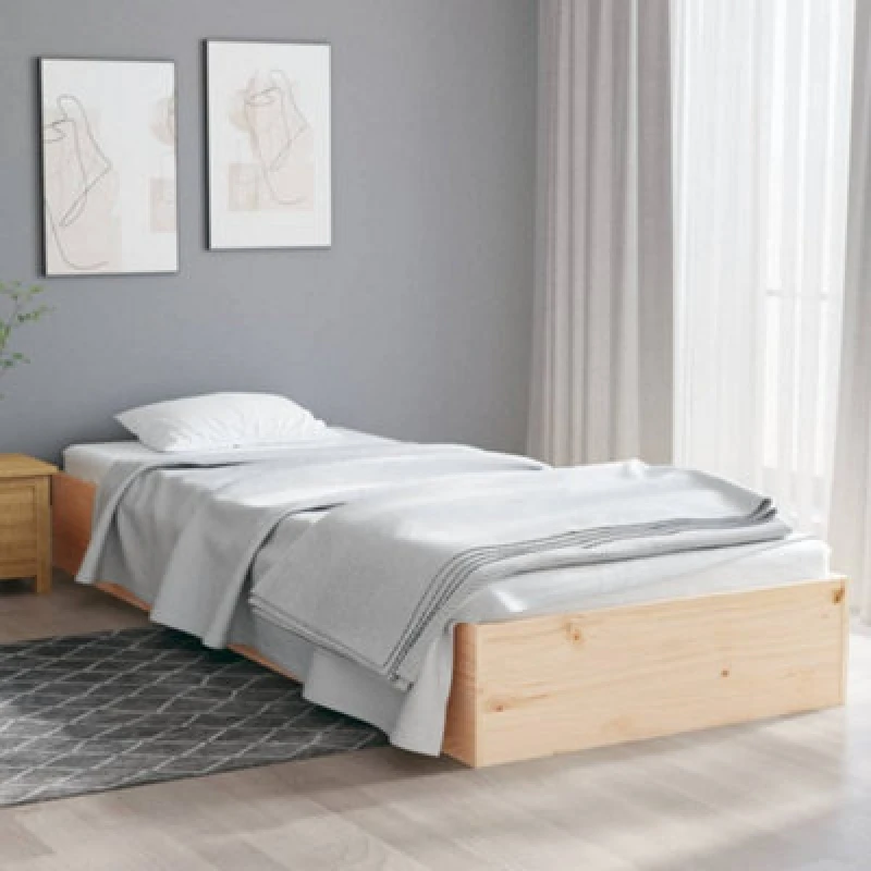 Image of Vidaxl Bed Frame Without Mattress Solid Wood 90X190 Cm Single Single