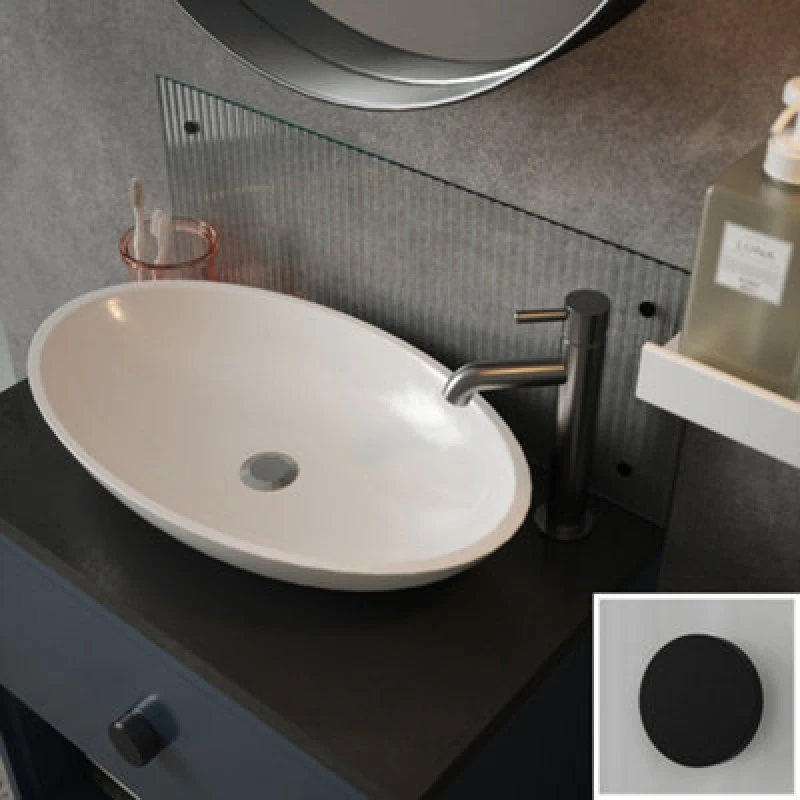 Image of Clear Fluted Glass Bathroom Splashback With Black Caps 250 X 500 X 4Mm, Clear SB54304