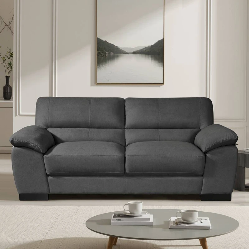 Image of Artemis Home Mellette 3 Seat Fabric Sofa in Charcoal Size: 3 Seater Charcoal Unisex 3 Seater