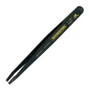 Image of Bernstein 5-192 ESD Tweezers 120mm Straight 3mm Flat-Hand Grip Sur...
