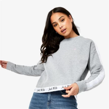 Image of Jack Wills Alton Taped Logo Sweatshirt - Grey