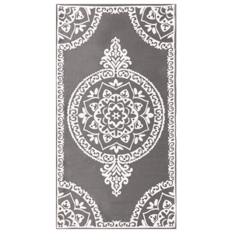 Image of Beliani Outdoor Rug Kohima Grey 80 X 150 Cm