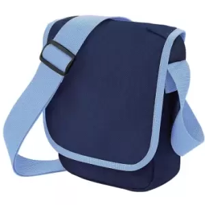 Image of Mini Adjustable Reporter / Messenger Bag (2 Litres) (Pack of 2) (One Size) (French Navy/Sky Blue) - Bagbase