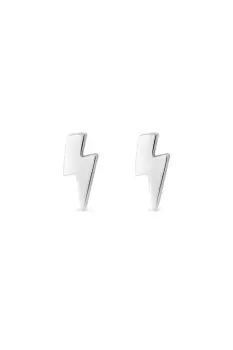 Image of Sterling Silver 925 Polished Lightening Bolt Stud Earrings