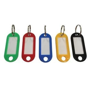 Image of 5 Star Facilities Key Hanger Standard with Fob 50x22mm Red Pack of 100