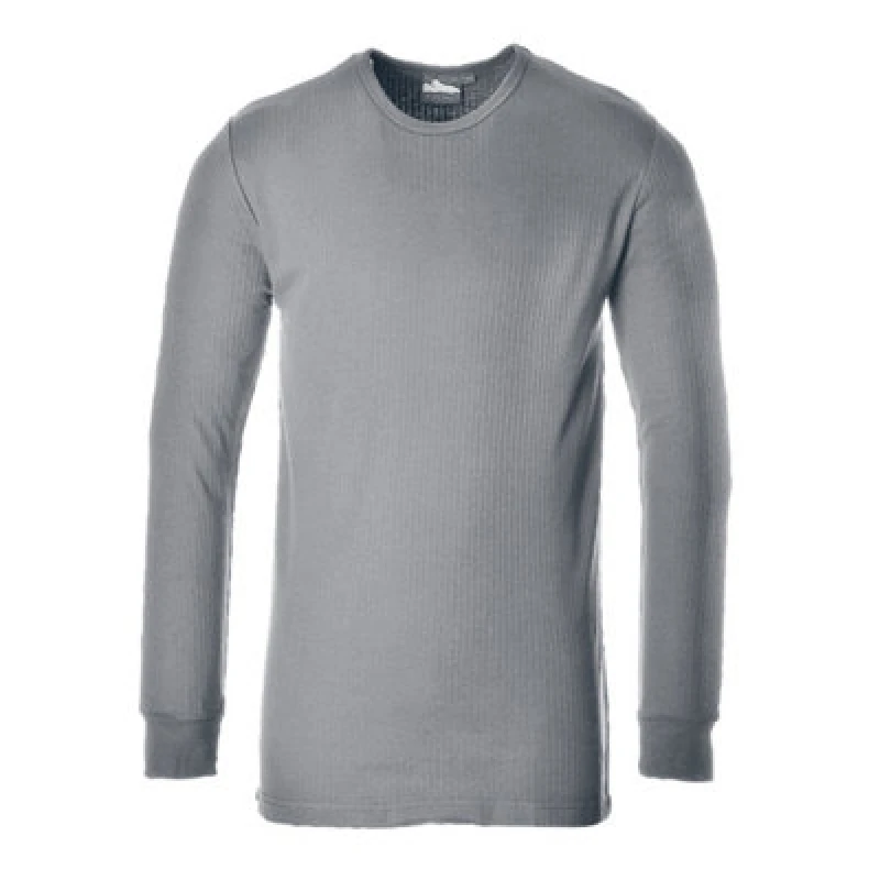Image of Portwest Thermal Long Sleeve T Shirt B123GRRS Colour: Grey