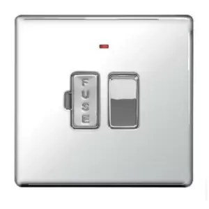 Image of BG Chrome 13A Switched Fused connection Unit with Neon - Grey - Chrome