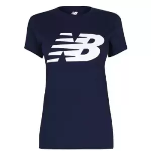 Image of New Balance Flying NB Logo Ladies T Shirt - Blue