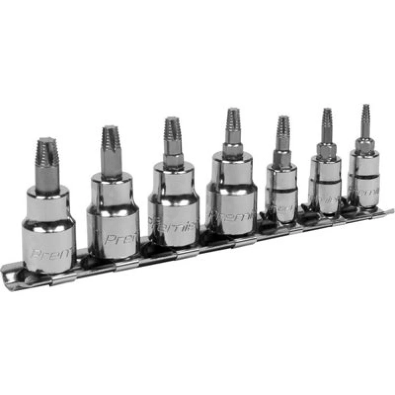 Image of Loops 7pc TRX Star Socket Bit Set - 1/4" & 3/8" Square Drive - Damaged & Stripped Bolt Multi