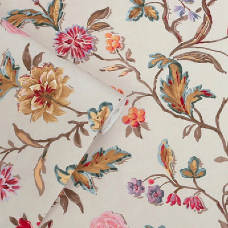 Image of Laura Ashley Lingmell Trail Pale Sable Wallpaper