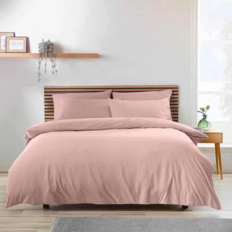 Image of Catherine Lansfield So Soft Non-Iron Single Duvet Cover Set With Pillowcase Blush Pink