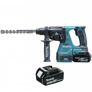 Image of Makita DHR243 18v Cordless LXT Brushless SDS Hammer Drill 2 x 4ah Li ion Charger Case
