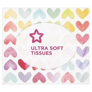 Image of Superdrug Pastel Heart Facial Tissue Cube 55 Sheets