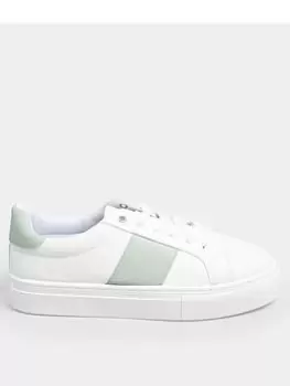 Image of Yours Yours Extra Wide Fit Side Stripe Trainer Mint Green