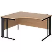 Image of Dams International Left Hand Ergonomic Desk MCM14ELKB 1,400 x 1,200 x 725 mm