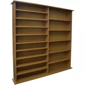 Image of EXTRA - 1300 CD / 552 DVD / Large Media Book Storage Shelves - Oak - Oak