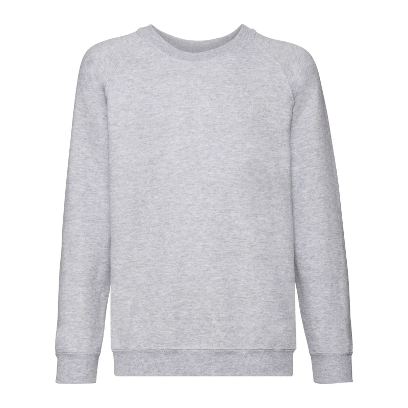 Image of Fruit Of The Loom Classic Heather Raglan Sweatshirt Grey unisex