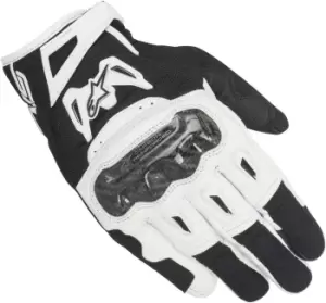 Image of Alpinestars SMX-2 Air Carbon V2 Gloves, black-white, Size S, black-white, Size S