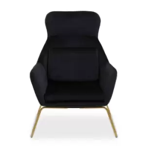 Image of Interiors By PH Velvet Chair BlackGold Legs