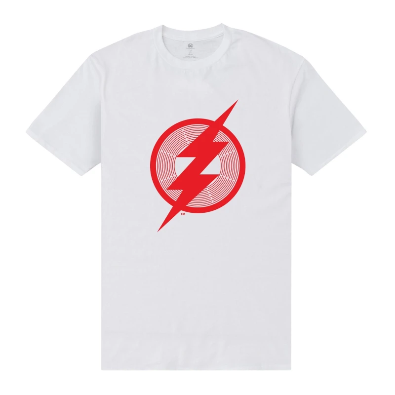 Image of The Flash The Flash Men Logo T-Shirt in White Size: Small White S Male 5063527063861