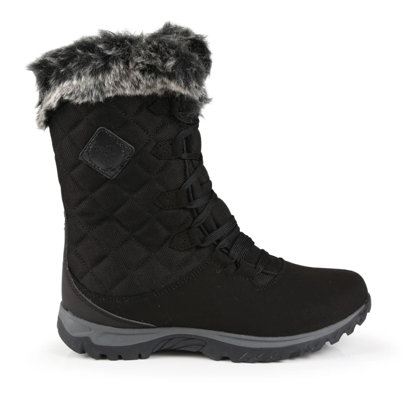 Image of Regatta Womens Newley Thermo Winter Quilted Snow Boots UK Size 4 (EU 37) Black/Briar RWF636-3MX-4