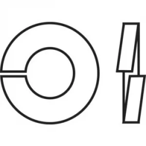 Image of TOOLCRAFT B2 D127-A2 194675 Split lock rings Inside diameter: 2.1mm M2 DIN 127 Stainless steel A2 100 pc(s)