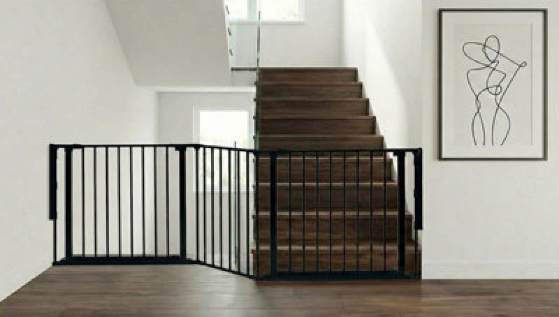 Image of Safetots Two Door Multi Panel Solution For Up And Down Staircases, Black, 226Cm Of Length, Includes 2 Door Opening Panels