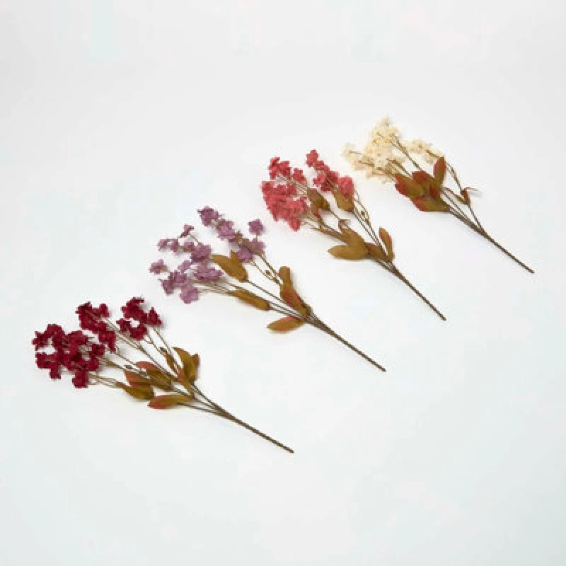Image of Homescapes Set of 4 Handmade Nemesia Seventh Heaven Artificial Flower Stems Multi