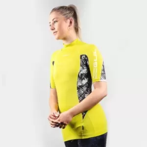 Image of Gul Uv Recore Fl Ss Rashguard - SULPH/BLK FLOWER