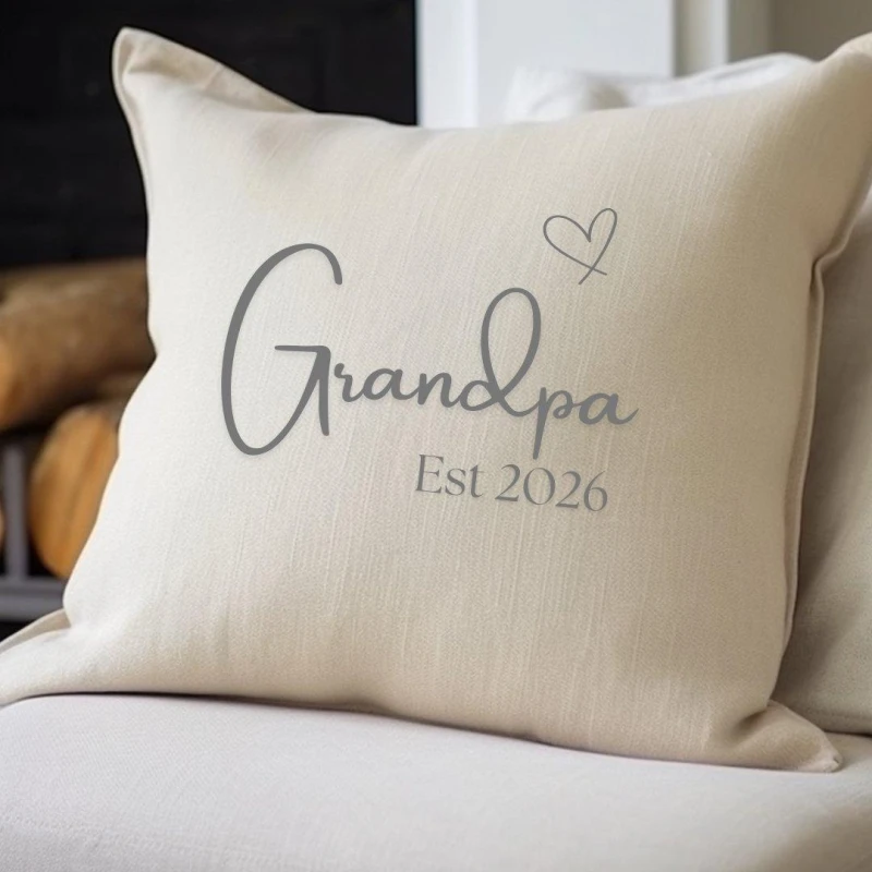 Image of Aye Do Gifts Grandpa Est. 2026 Cushion 7701-NP-LCU Cream unisex Cushion