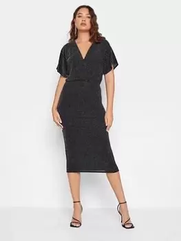 Image of Long Tall Sally Sliver Lurex Wrap Dress