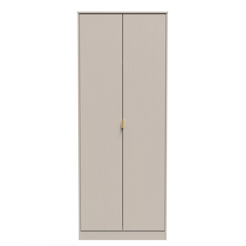 Image of Welcome Furniture Ready Assembled Linear 2 Door Wardrobe In Kashmir Matt, Cream LIF080KMK