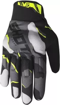 Image of Shot Drift Camo Motocross Gloves, yellow, Size M L, yellow, Size M L