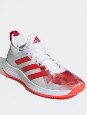 Image of adidas Defiant Generation Multicourt Tennis Shoes, White/Red, Size 4, Women