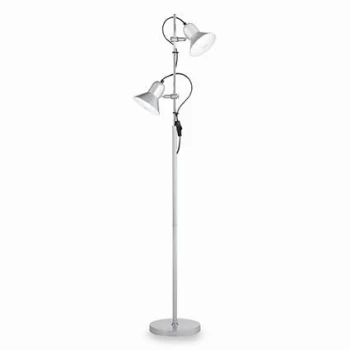 Image of Polly 2 Light Double Floor Lamp Silver, E27