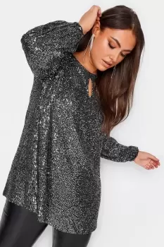 Image of Sequin Long Sleeve Top