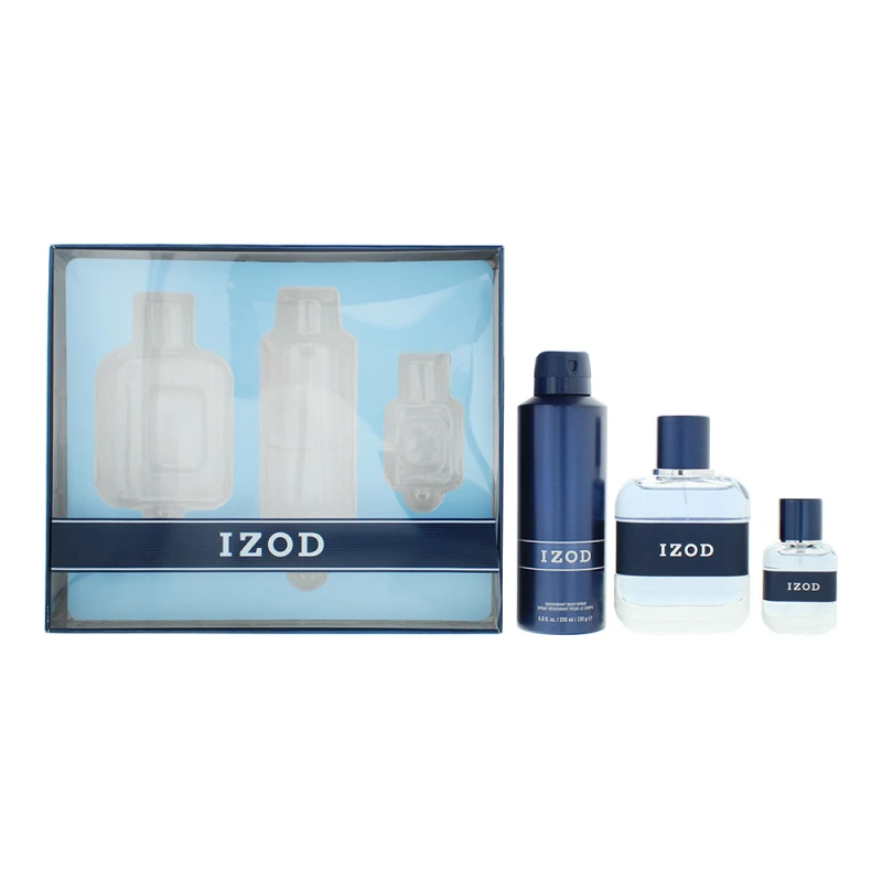 Image of Izod New Classic 3 Piece Gift Set: Eau de Toilette 100ml - Eau de Toilette Travel Spray 15ml - Bs 200ml