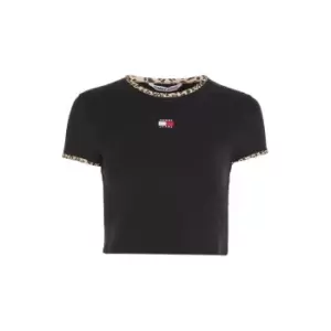 Image of Tommy Jeans Tjw Crp Leo Binding Tee - Black