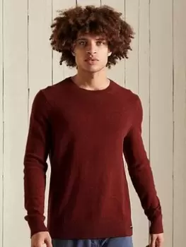 Image of Superdry Lambswool Lightweight Knit, Red, Size S, Men