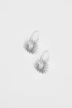 Image of Sterling Silver 925 Starburst Charm Earrings