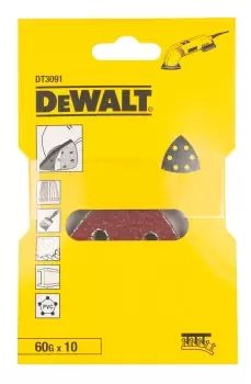 Image of DEWALT Dt3091-Qz Detail Sanding Sheet 93X93Mm -60G (Pk10)