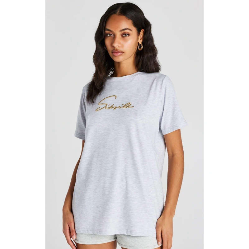 Image of SikSilk Signature Boyfriend T-Shirt - White White 8