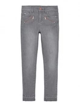 Image of Mintie By Mint Velvet Girls Let Down Hem Skinny Jeans - Grey
