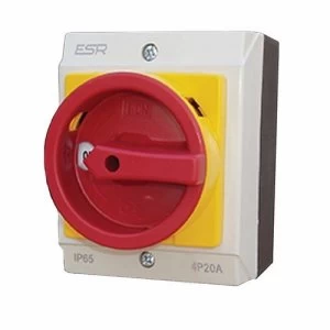 Image of ESR 20A 4 Pole 230V-415V Mini Compact IP65 Industrial Rotary Isolator
